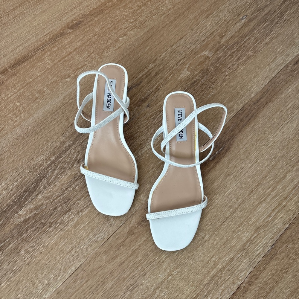 Steve Madden White Strappy Sandals